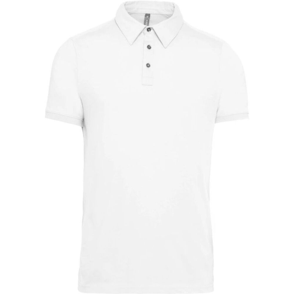 Kariban Mens Jersey Polo Shirt / White